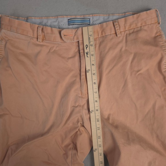 Peter Millar Mens Chino Shorts Peach Size 34 Flat Front Cuffed Casual Summer - Picture 4 of 9